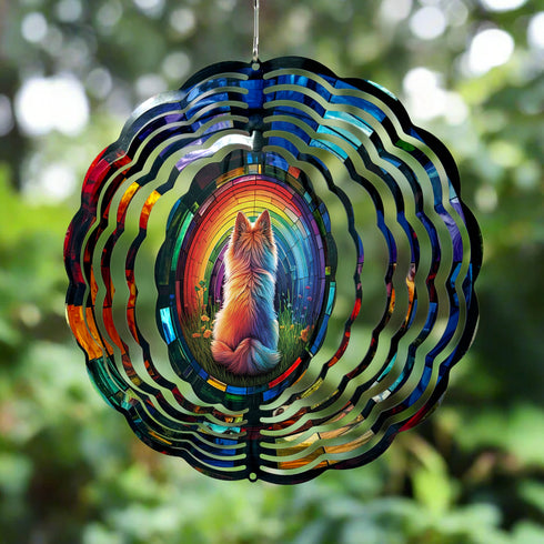 Pomeranian Rainbow Wind Spinner